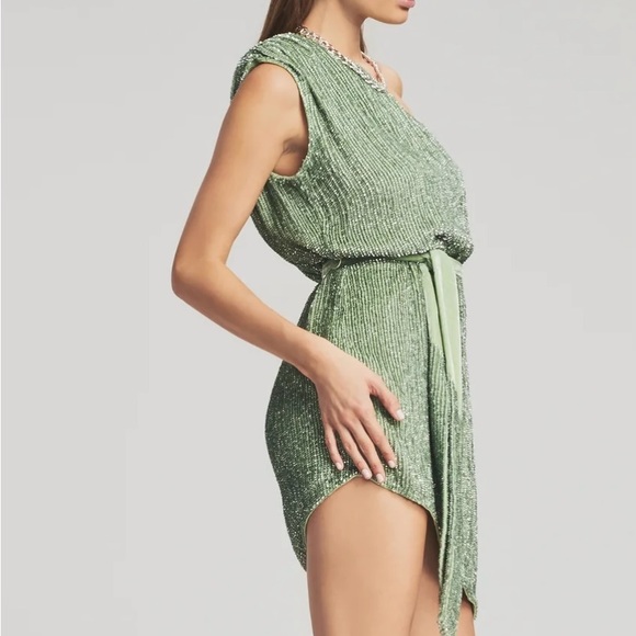 Retrofete Ella sequin dress (sage with velvet and sequins) XS NWT - Picture 6 of 11